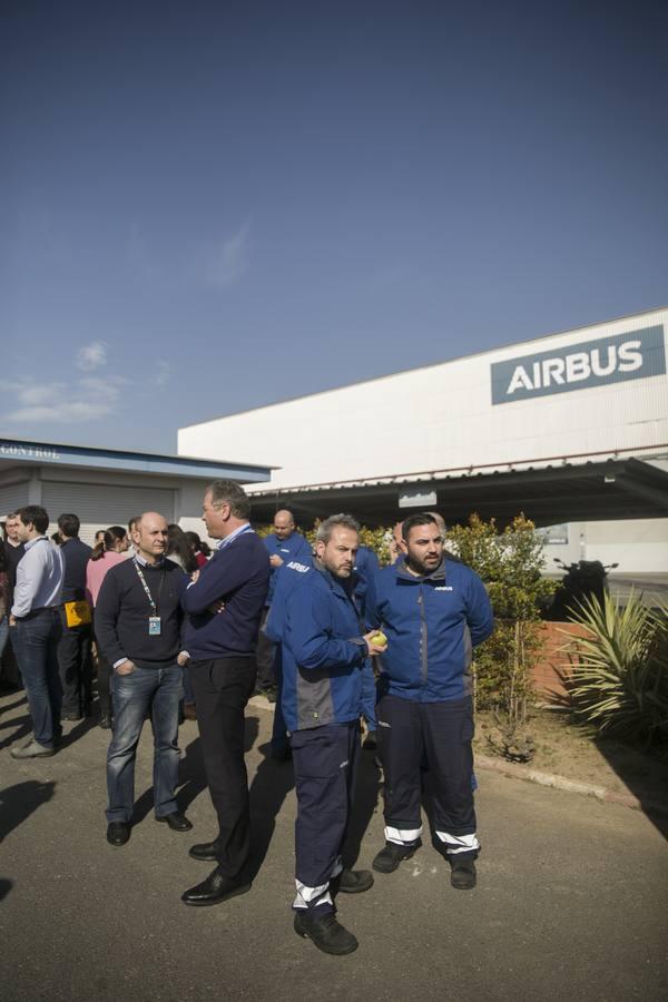 Concentración de trabajadores de Airbus en Sevilla