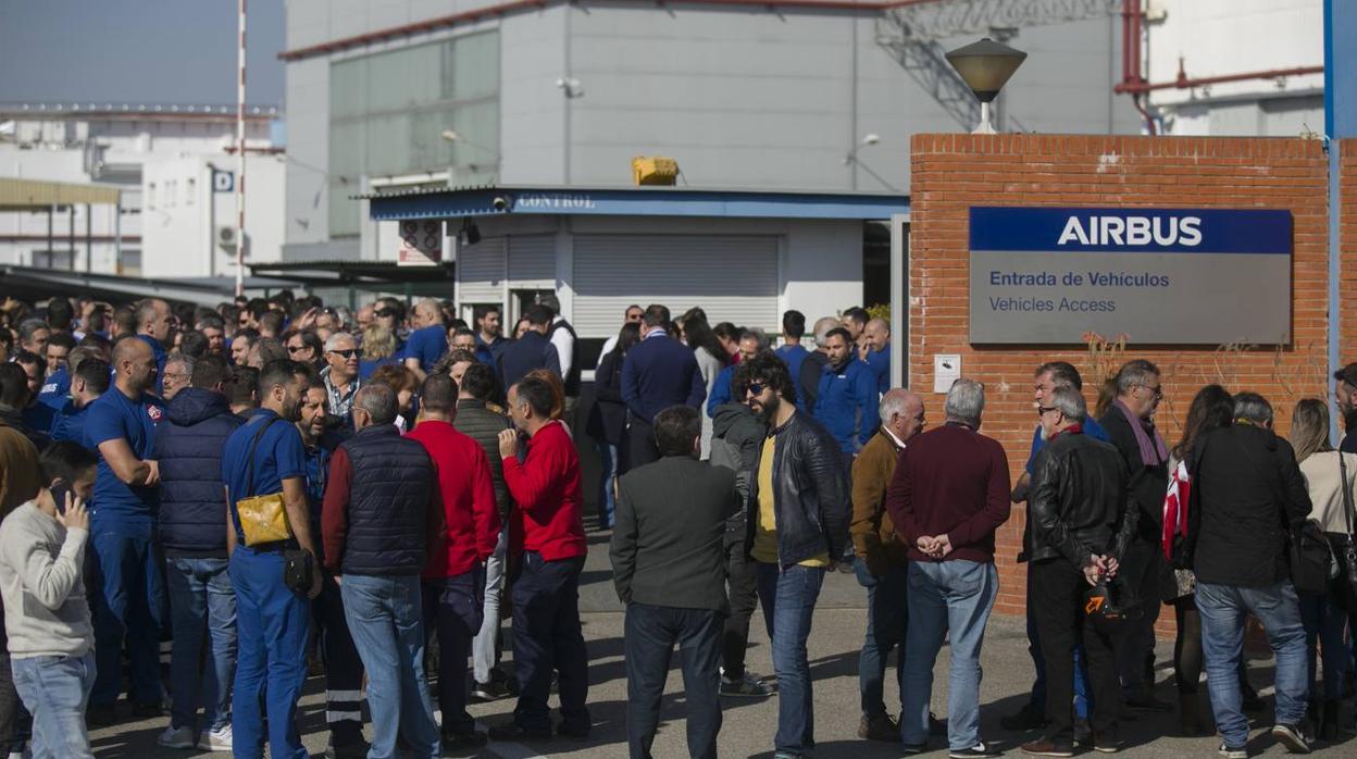 Concentración de trabajadores de Airbus en Sevilla