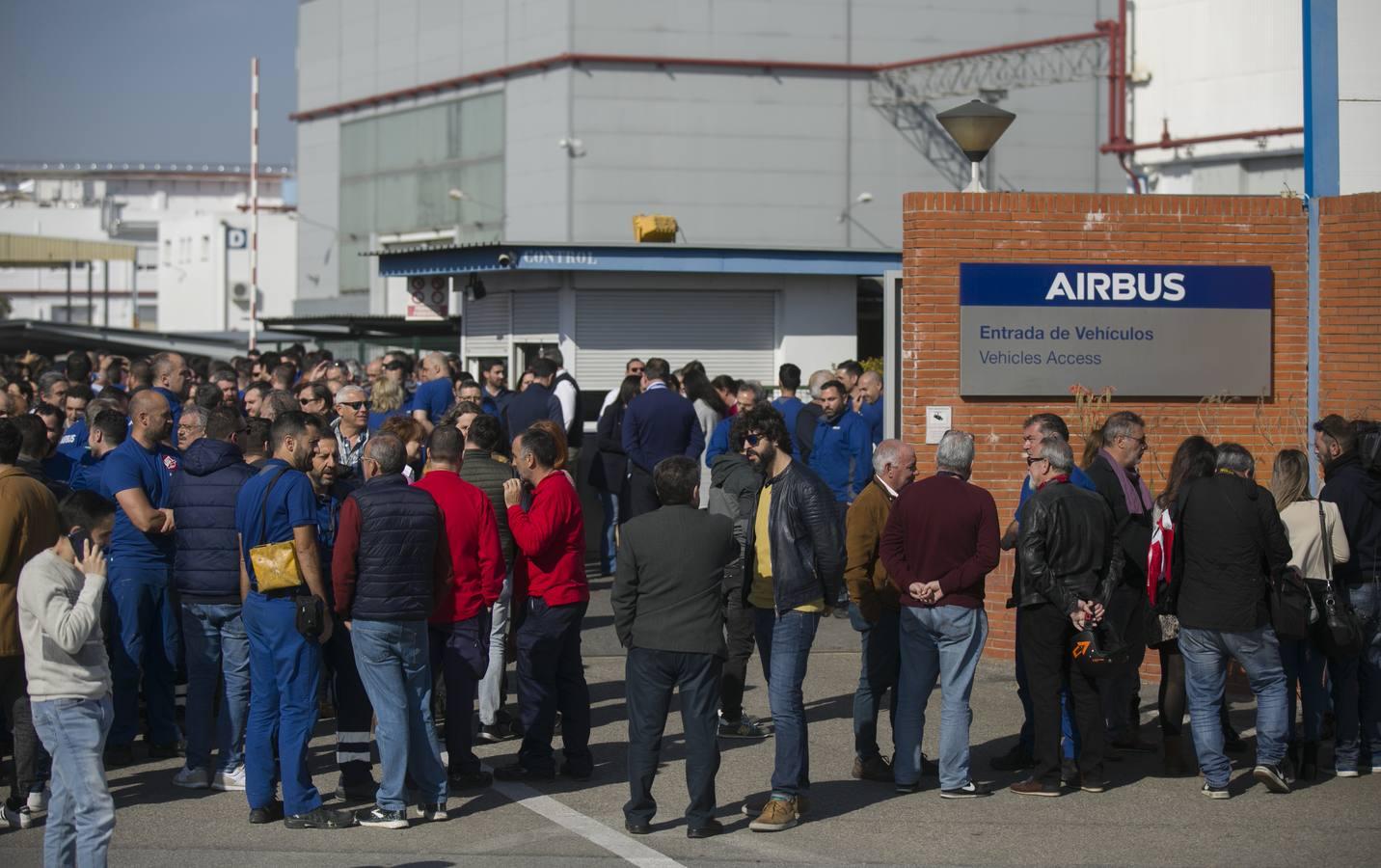 Concentración de trabajadores de Airbus en Sevilla