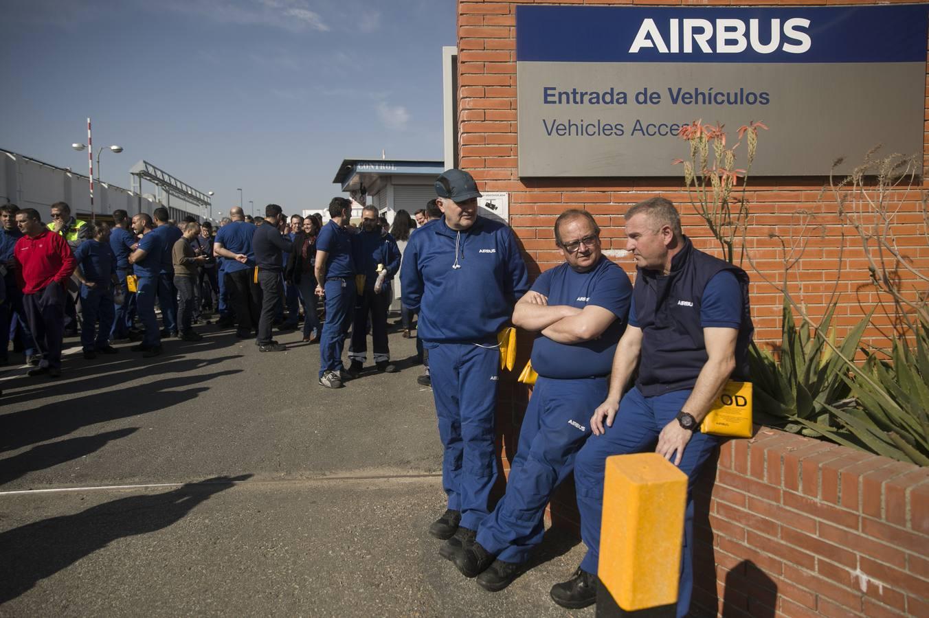 Concentración de trabajadores de Airbus en Sevilla