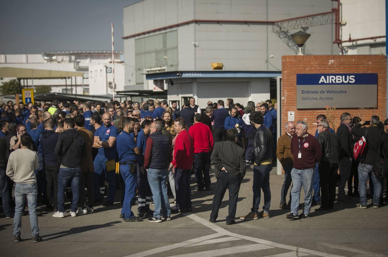 Concentración de trabajadores de Airbus en Sevilla