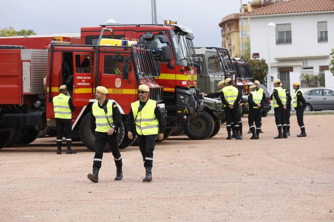 En imágenes, la UME inicia en Córdoba la desinfección contra el coronavirus