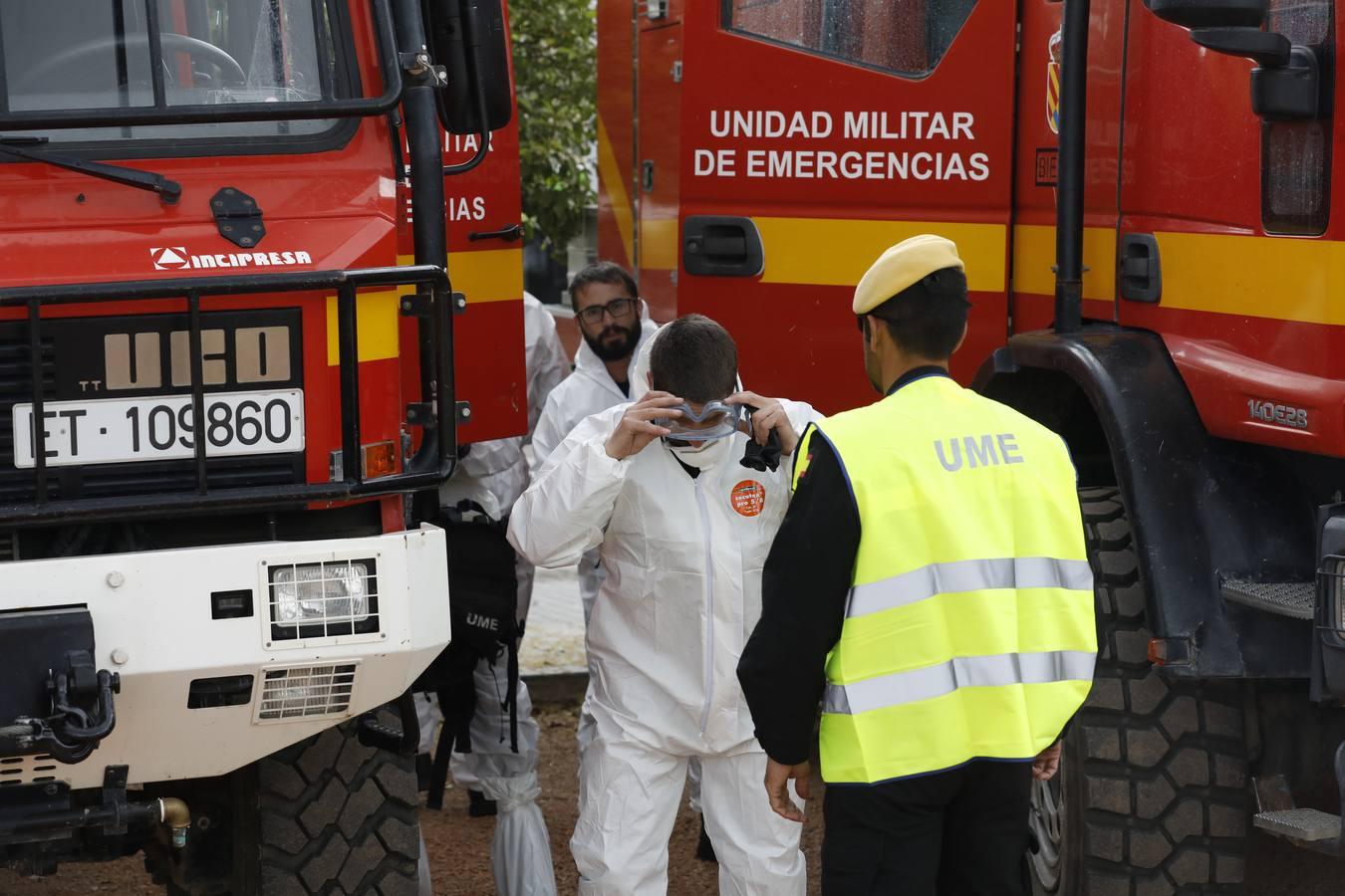 En imágenes, la UME inicia en Córdoba la desinfección contra el coronavirus