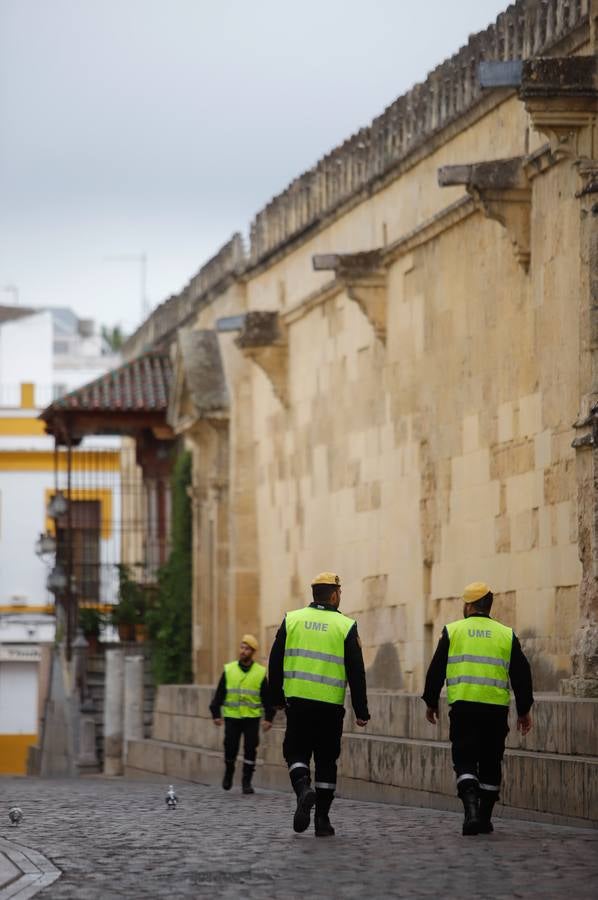 El despliegue de la UME en las arterias y monumentos de Córdoba, en imágenes