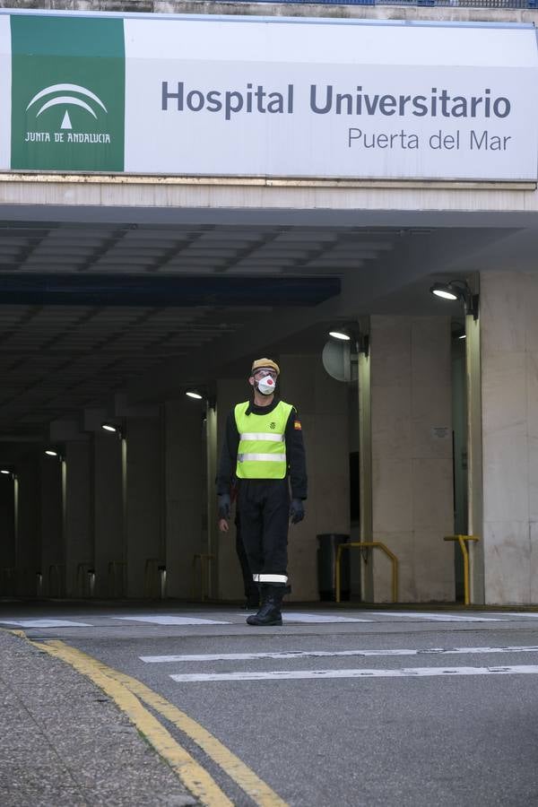 FOTOS: La UME desinfecta varias zonas de Cádiz