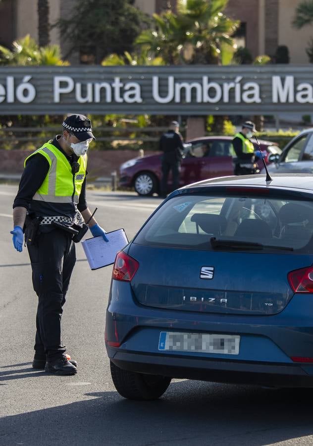 Estado de alarma por el coronavirus: Controles para restringir el acceso de Punta Umbría