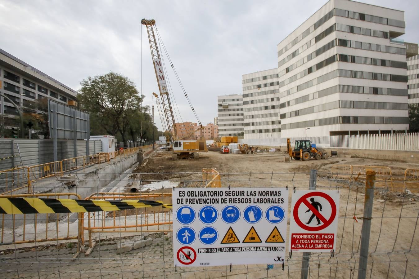 Coronavirus en Sevilla: Obras paradas  tras las restricciones a la actividad del Gobierno