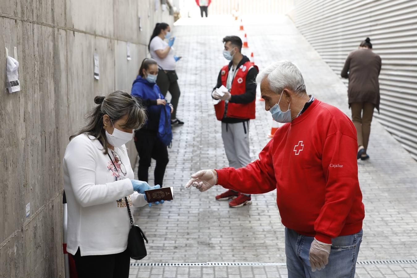 El reparto de vales de alimentos de Cruz Roja de Córdoba, en imágenes