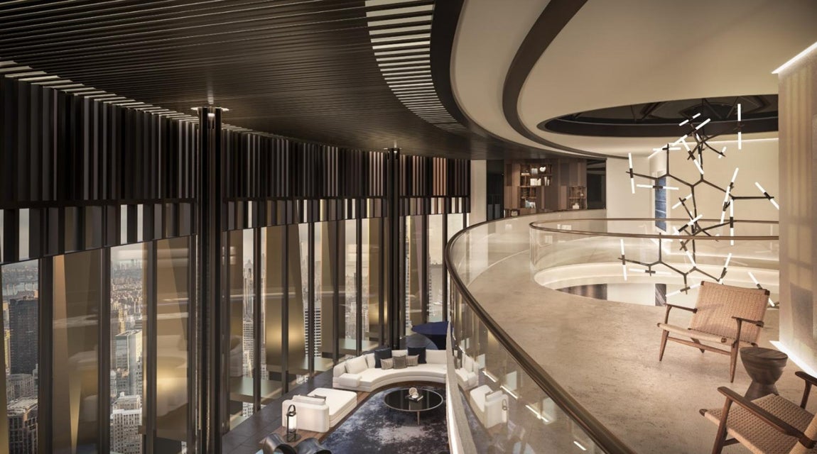 Vistas envidiables. Cada uno de los apartamentos previstos, como se ve en las imágenes del interior, ofrecería una vista de 360 grados sobre el horizonte de Nueva York, incluido Central Park, donde se podría disfrutar tanto de amaneceres como puestas de sol de ensueño.