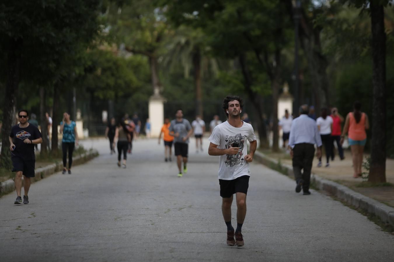 Deportistas y paseantes toman las calles de una Sevilla desescalada