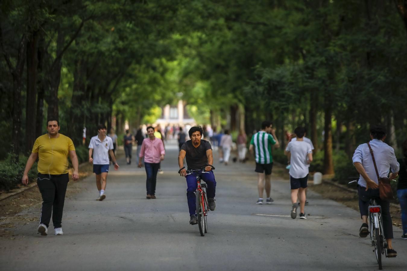 Deportistas y paseantes toman las calles de una Sevilla desescalada