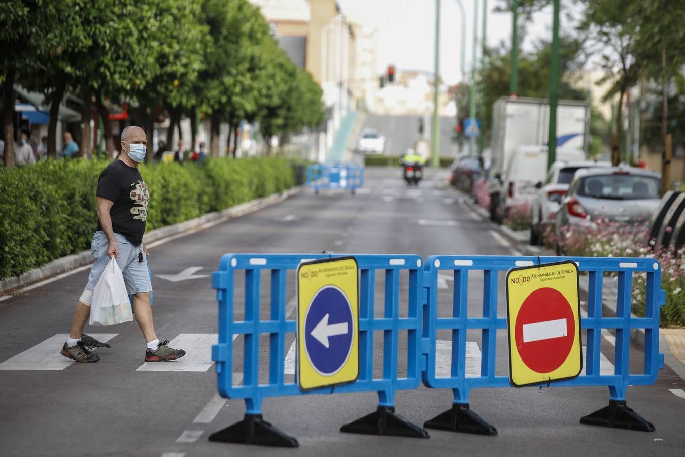 «Buen funcionamiento» del primer día de peatonalización de grandes vías en Sevilla