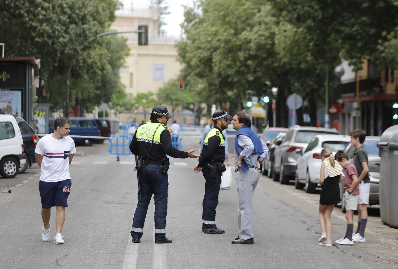 «Buen funcionamiento» del primer día de peatonalización de grandes vías en Sevilla