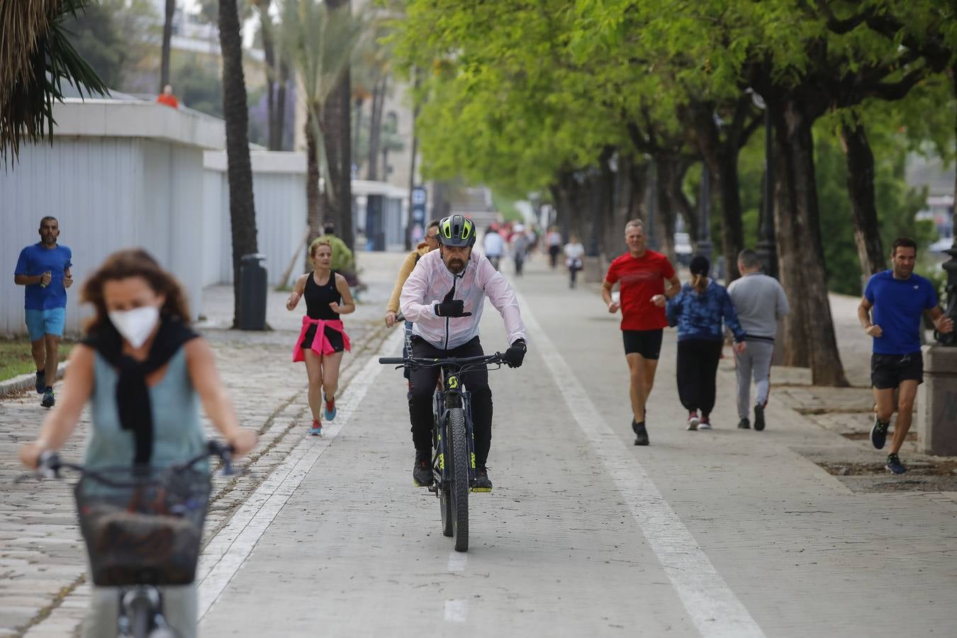 Sevilla, tomada por paseantes y deportistas