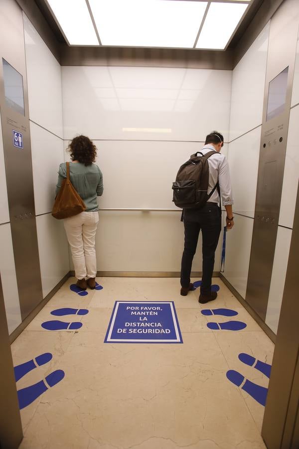 En imágenes, las medidas de seguridad tomadas en Torre Sevilla contra el coronavirus