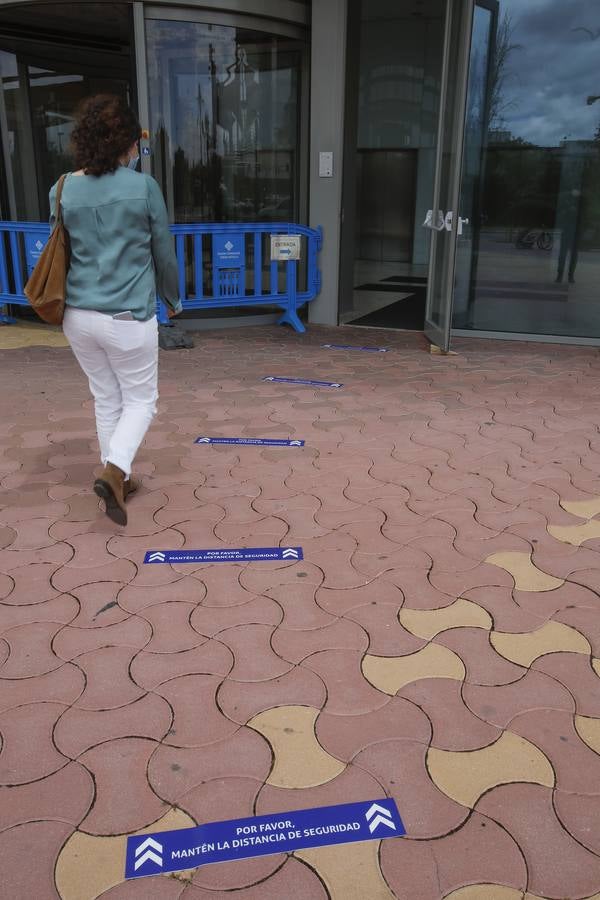 En imágenes, las medidas de seguridad tomadas en Torre Sevilla contra el coronavirus