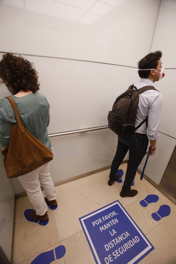 En imágenes, las medidas de seguridad tomadas en Torre Sevilla contra el coronavirus