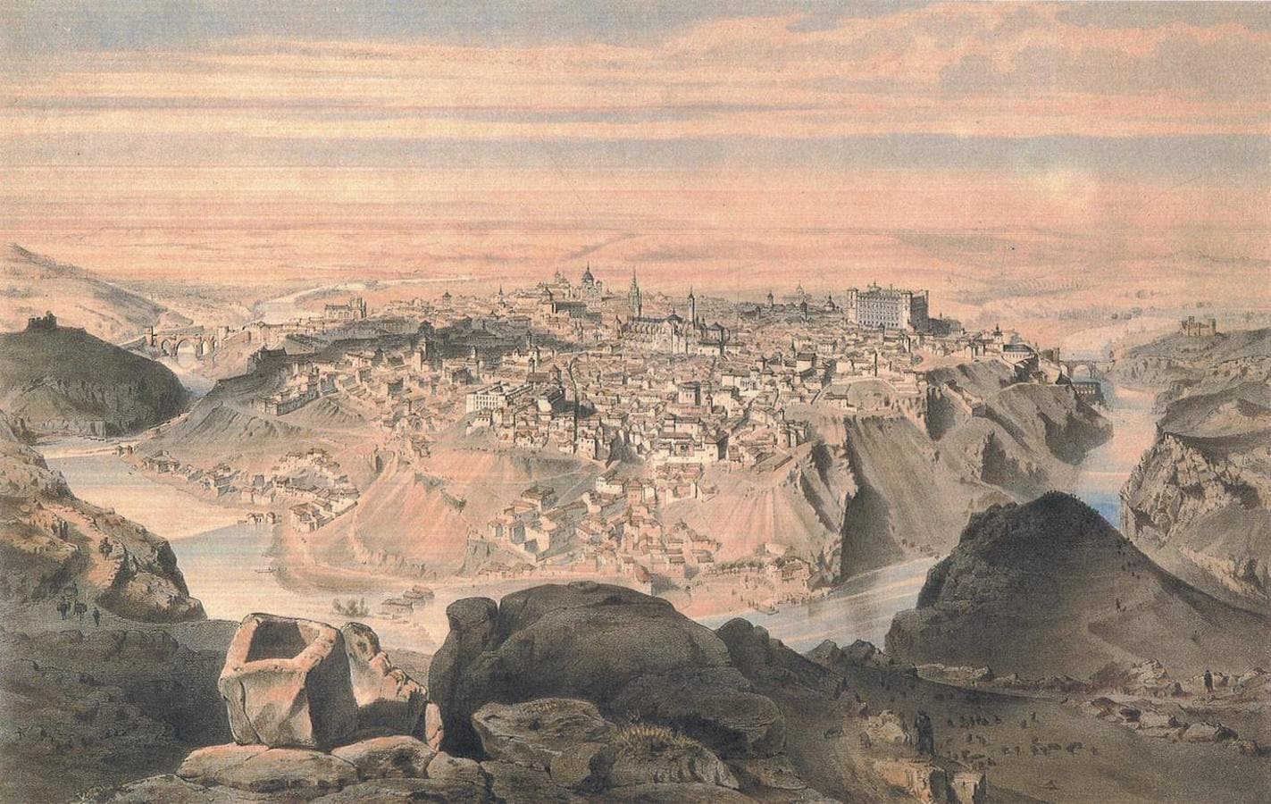 Vista panorámica de Toledo. Alfred Guesdon (1855). 