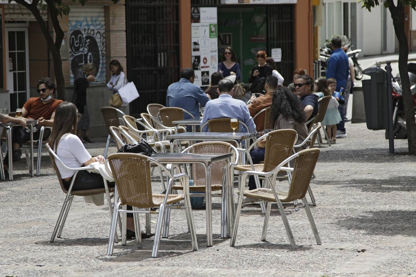 En imágenes, ambiente en el Centro durante la primera fase de la desescalada