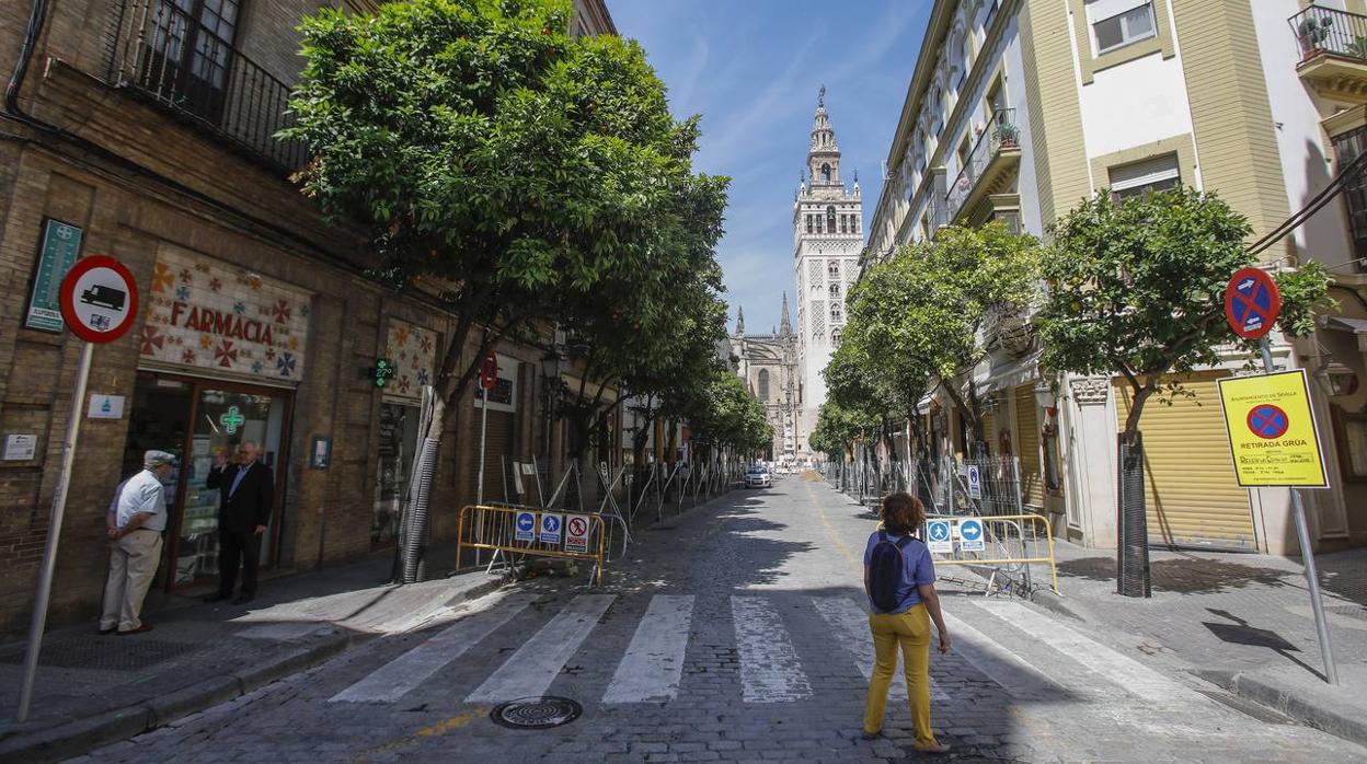 Las obras para la peatonalización de Mateos Gago continúan avanzando en los tres tramos contemplados