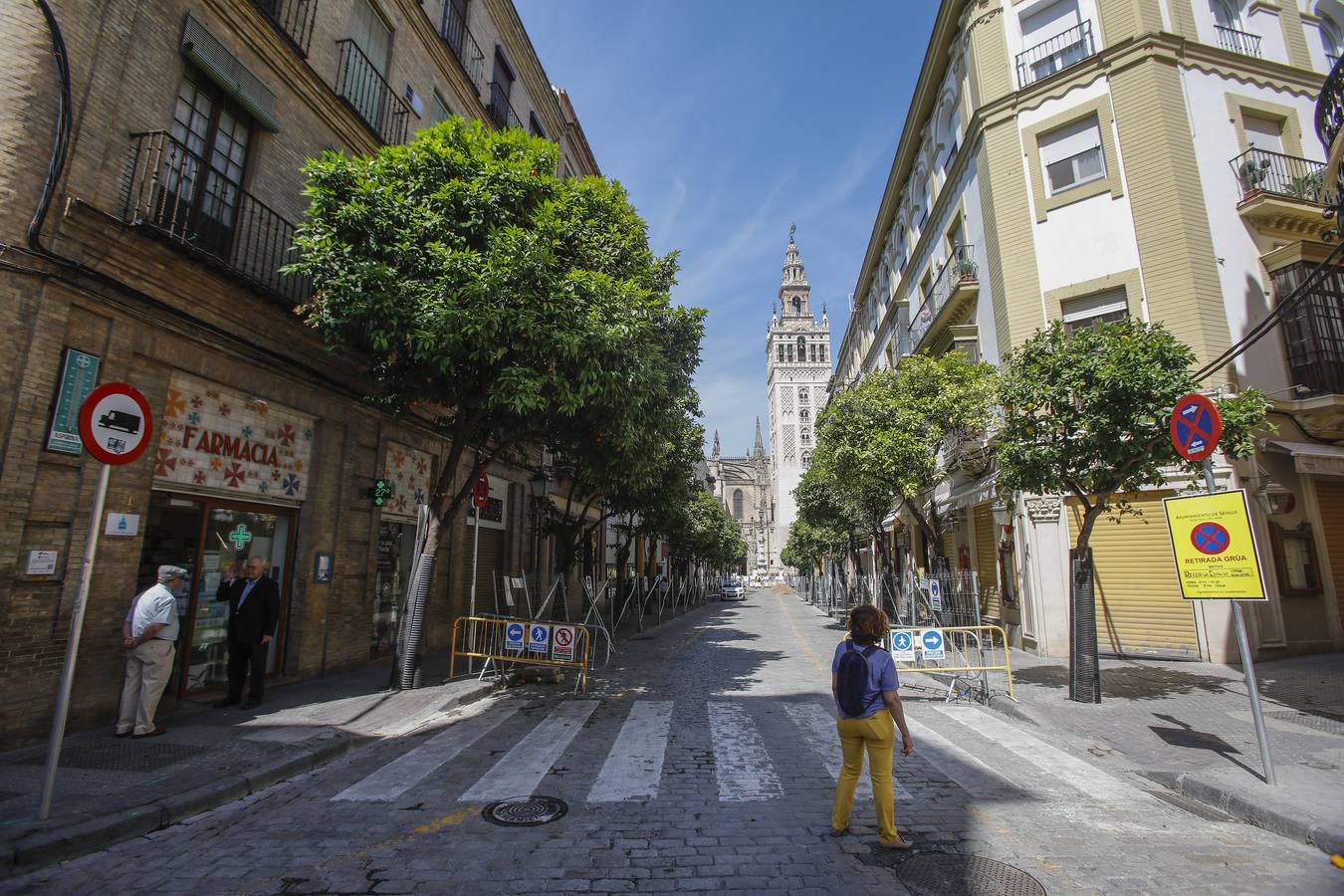 Las obras para la peatonalización de Mateos Gago continúan avanzando en los tres tramos contemplados