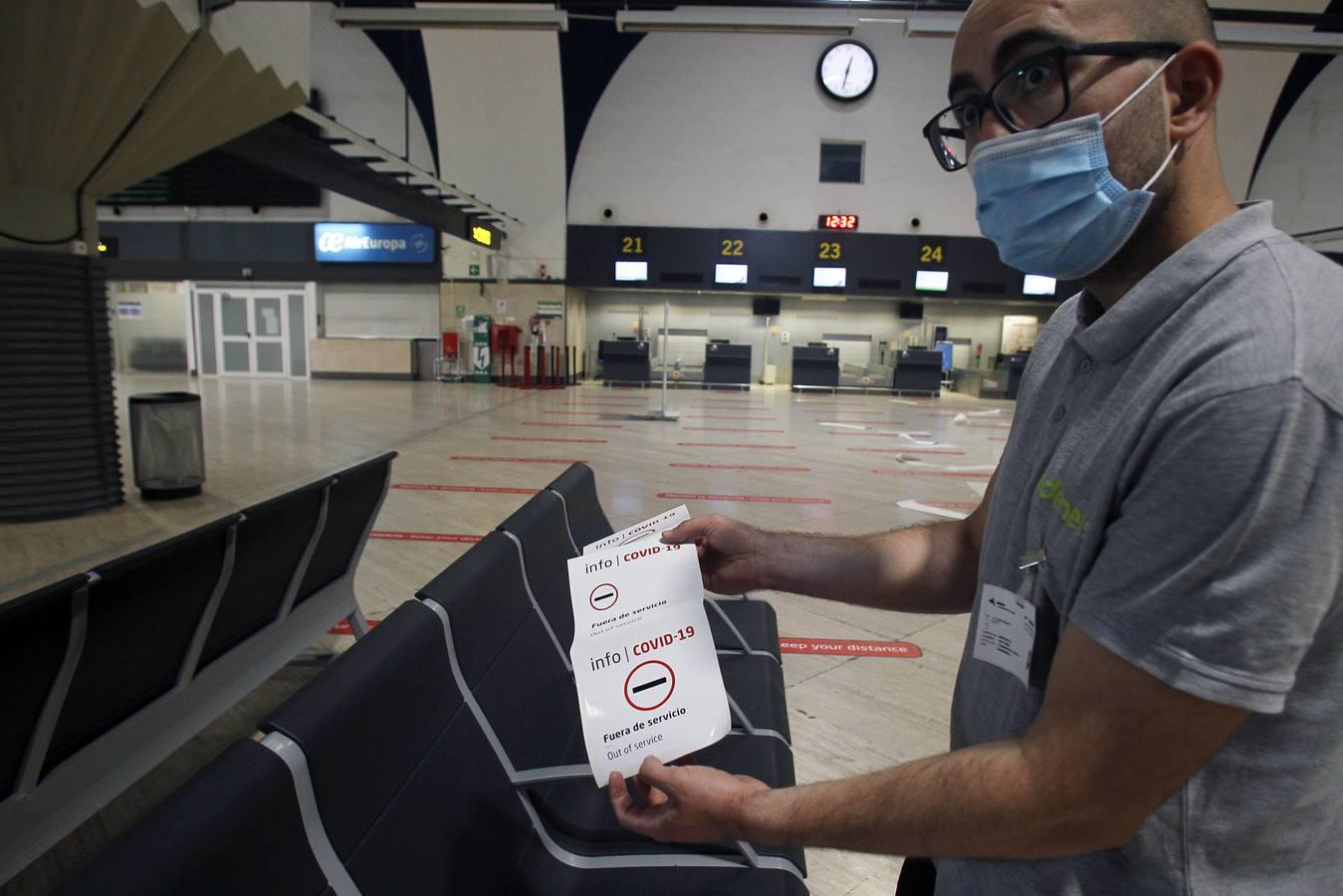 El aeropuerto de Sevilla toma medidas contra el coronavirus