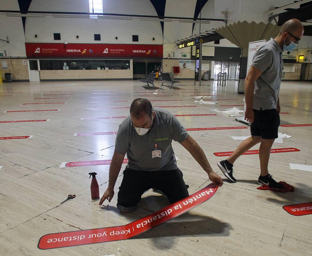 El aeropuerto de Sevilla toma medidas contra el coronavirus