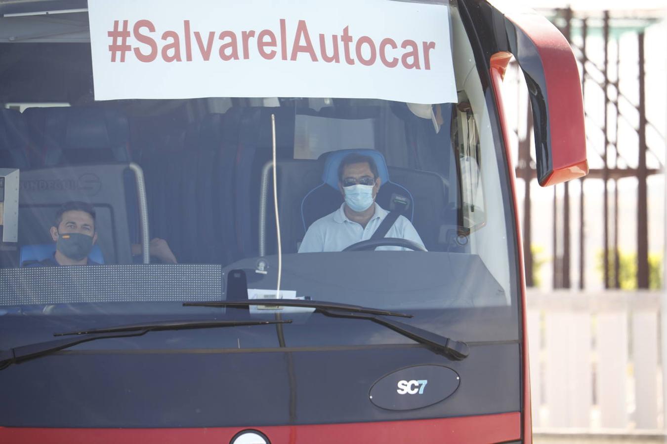 La caravana de autobuses de Córdoba, en imágenes