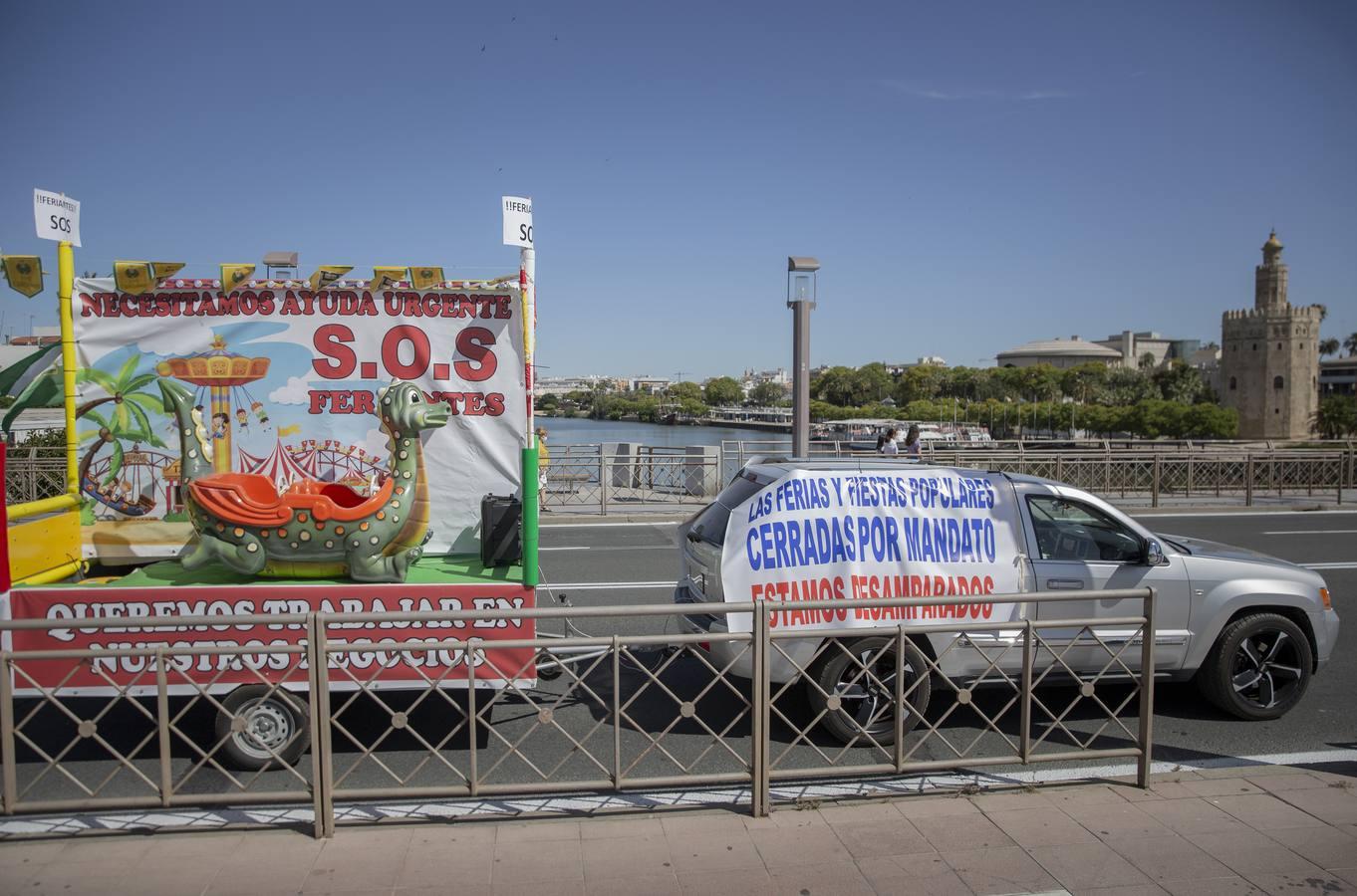 Los feriantes continúan con sus protestas en Sevilla