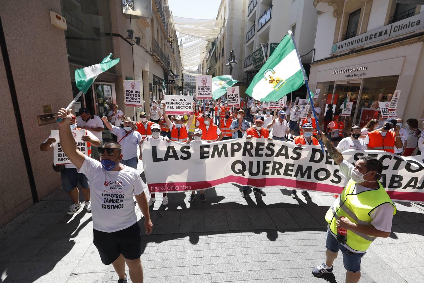 La protesta de los feriantes, en imágenes