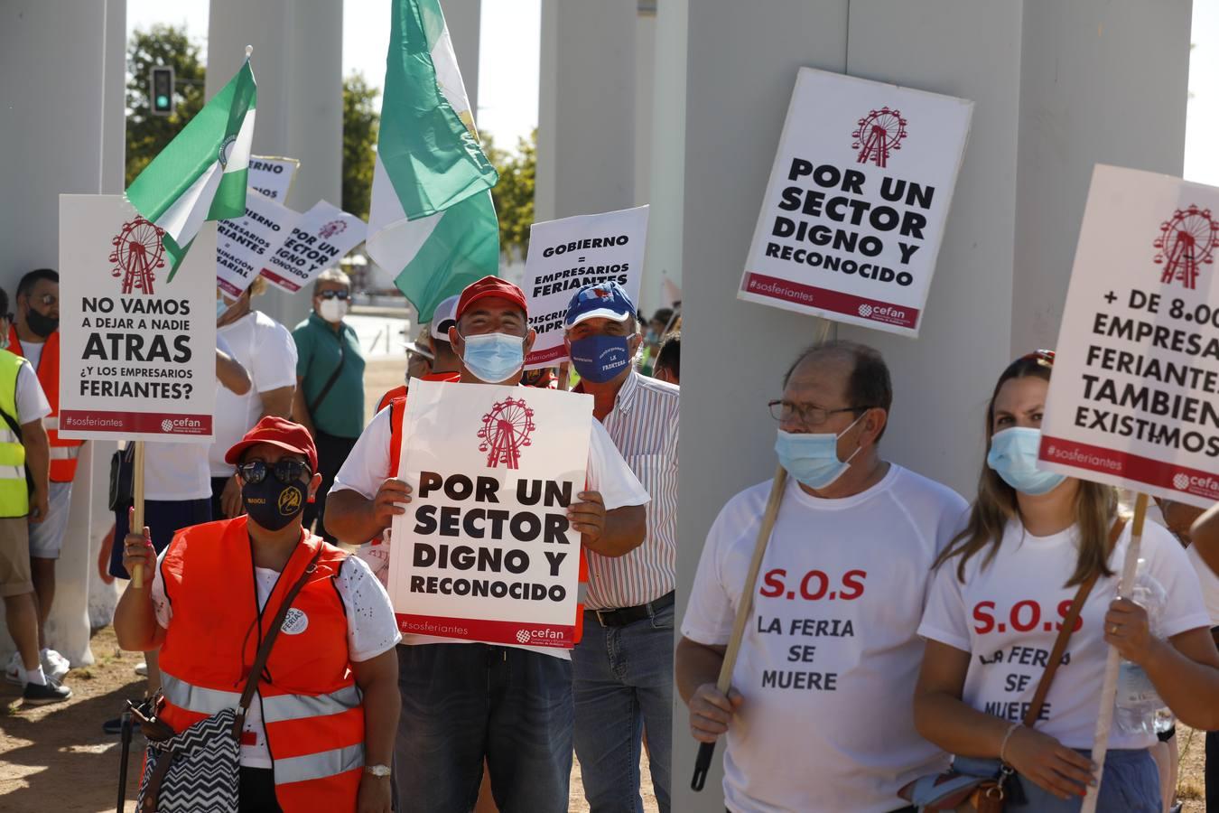 La protesta de los feriantes, en imágenes