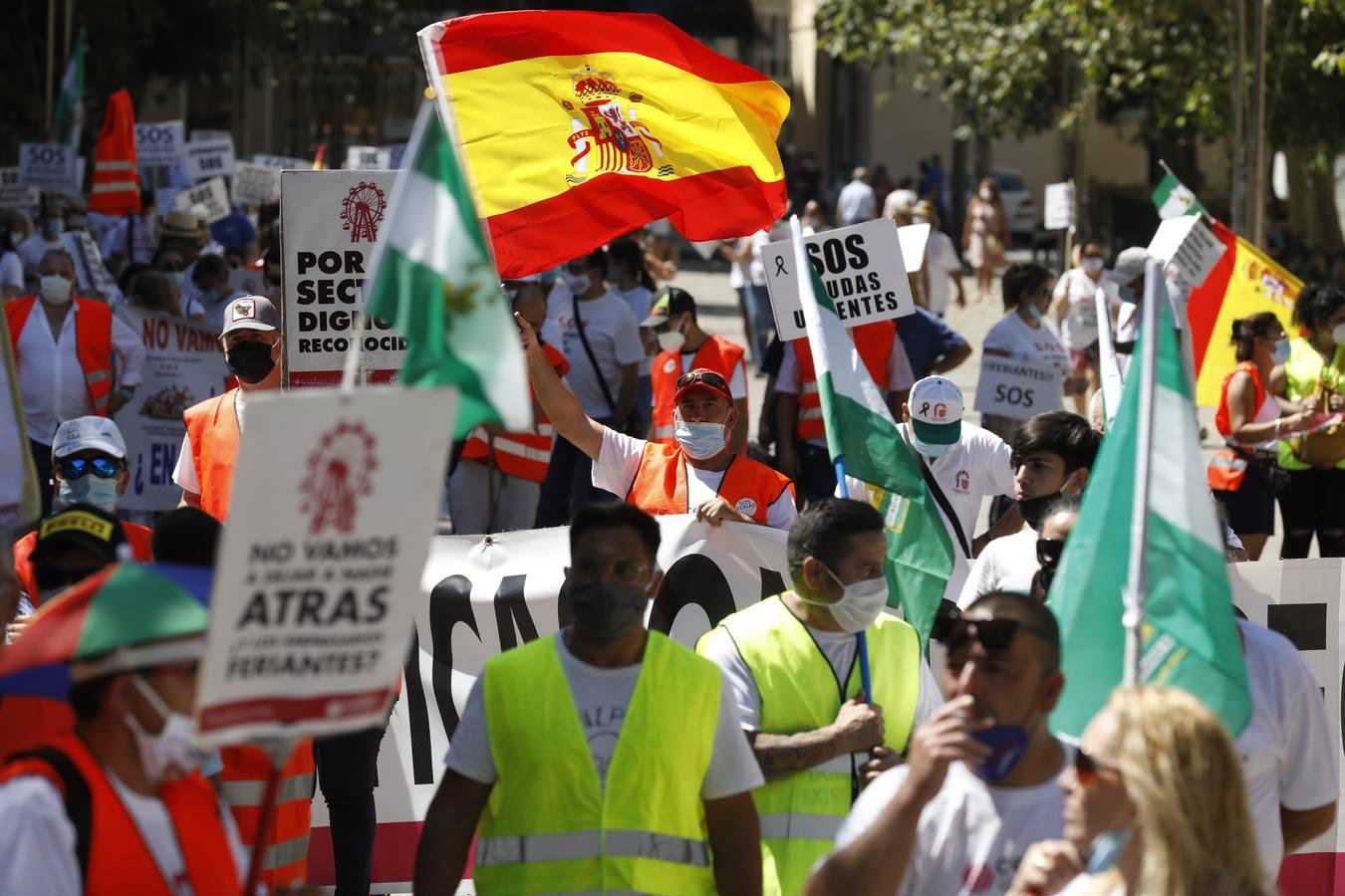 La protesta de los feriantes, en imágenes