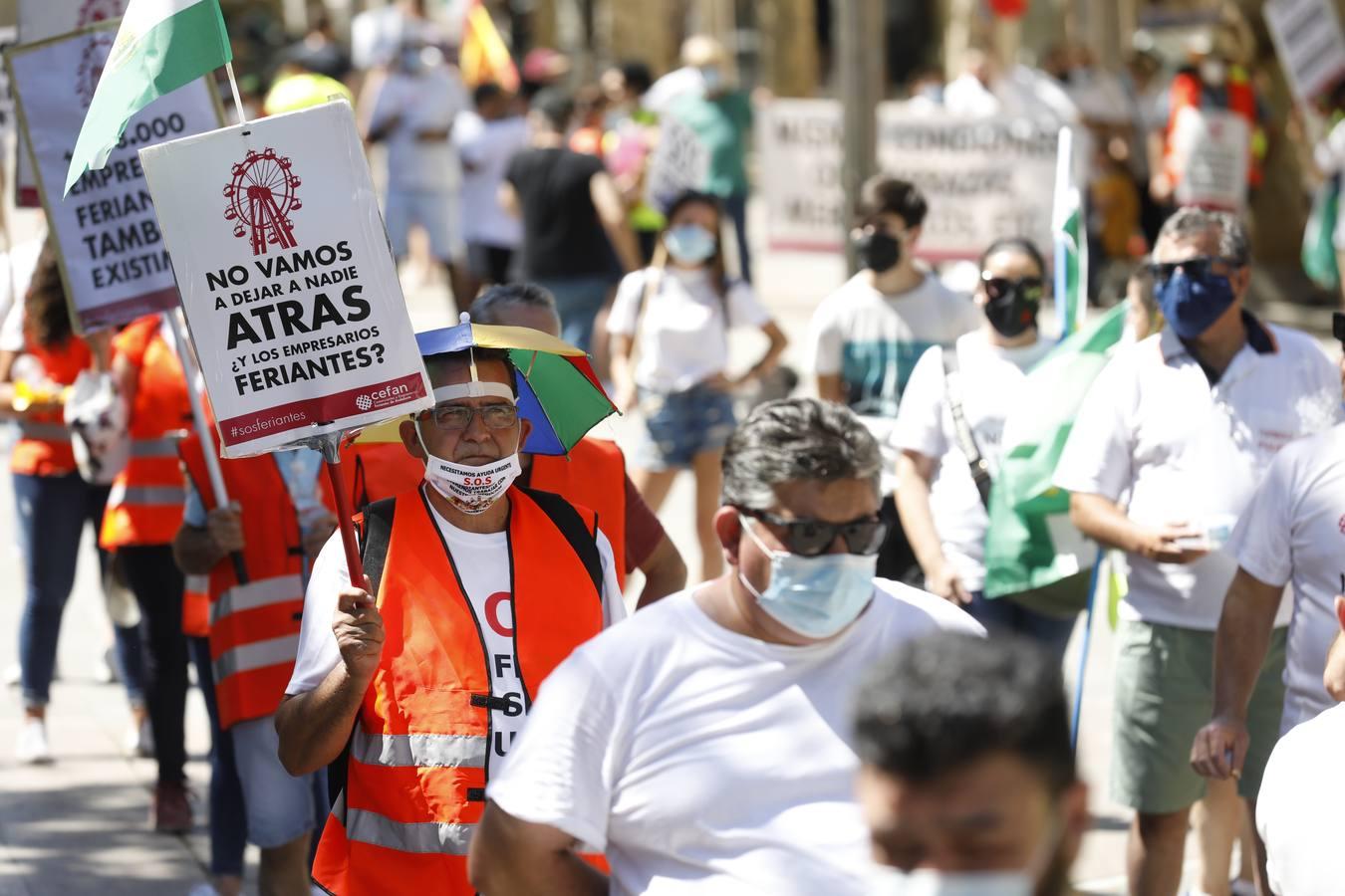 La protesta de los feriantes, en imágenes