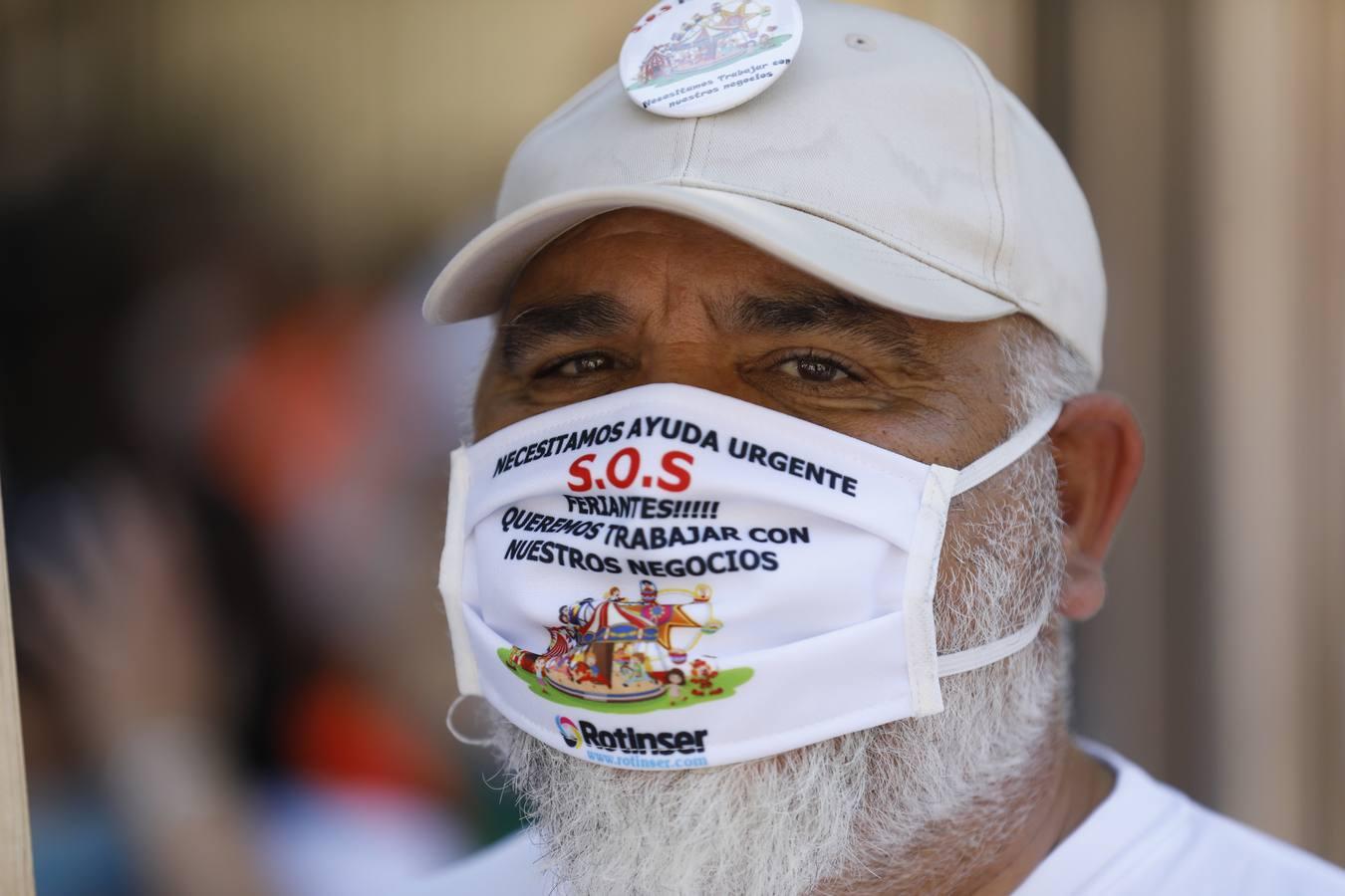 La protesta de los feriantes, en imágenes