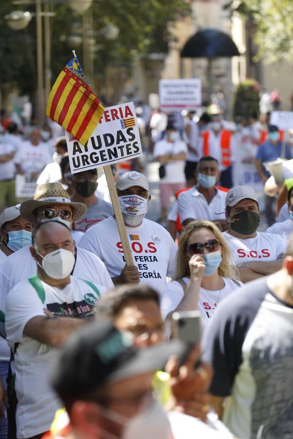 La protesta de los feriantes, en imágenes