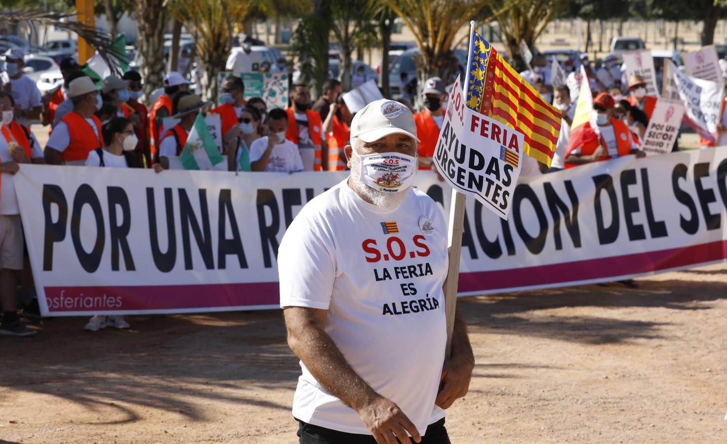 La protesta de los feriantes, en imágenes