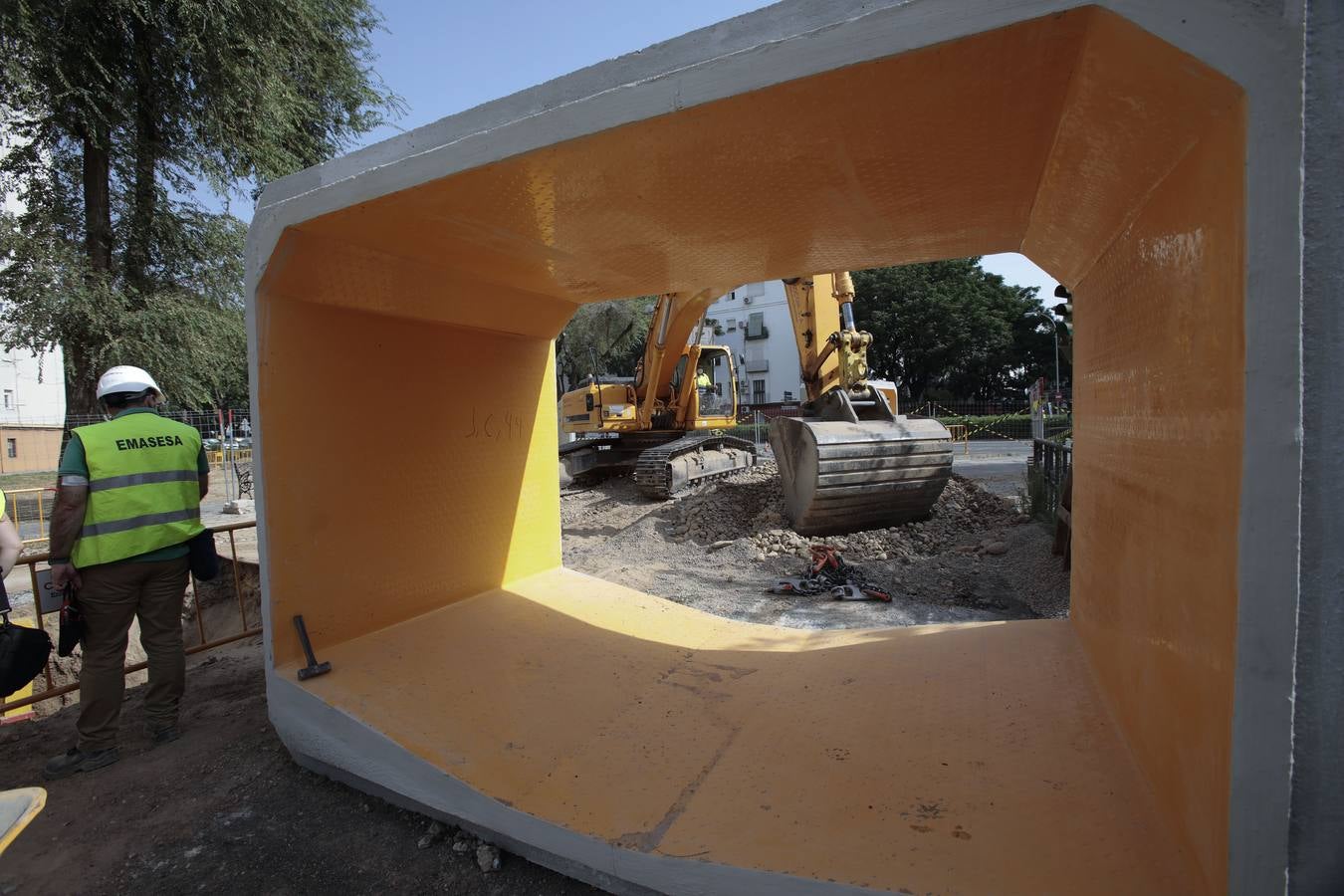 En imágenes, la construcción del colector de la Ronda de Tejares