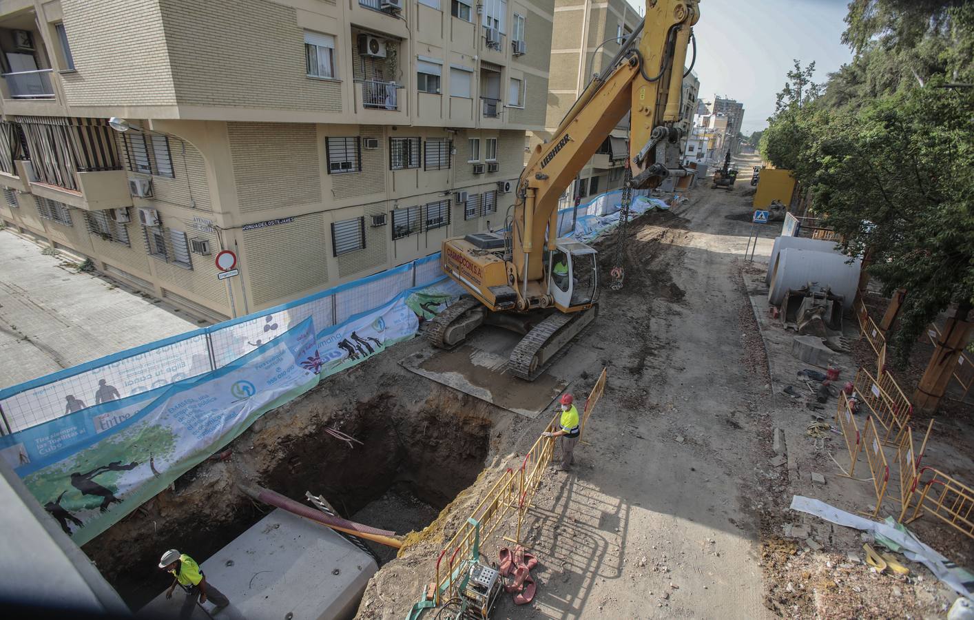 En imágenes, la construcción del colector de la Ronda de Tejares