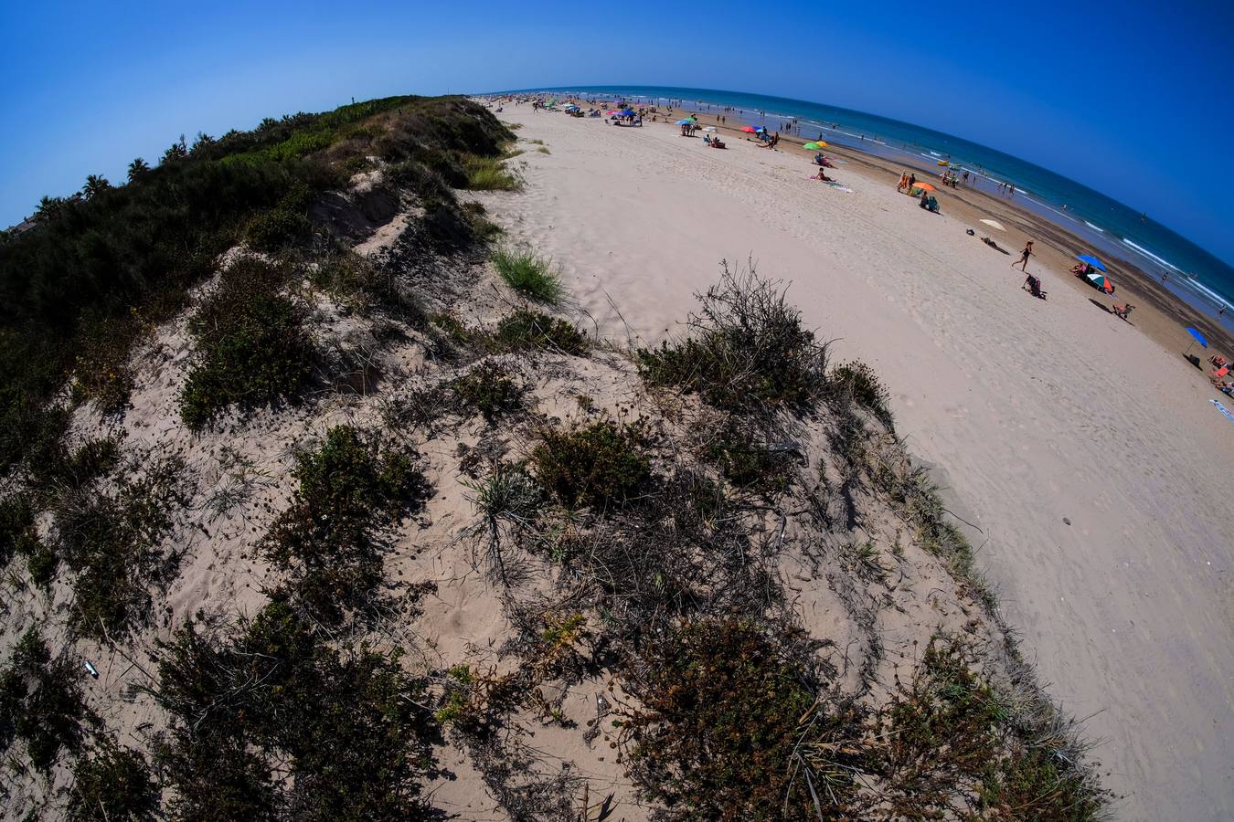 En imágenes, gran afluencia en la playa de Costa Ballena