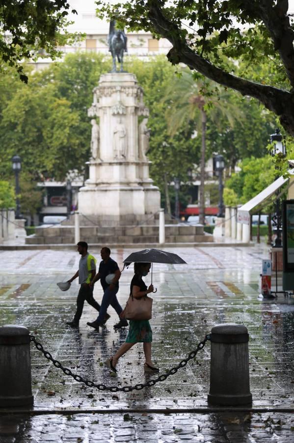 Las imágenes de la tormenta de granizo que ha caído este martes en Sevilla