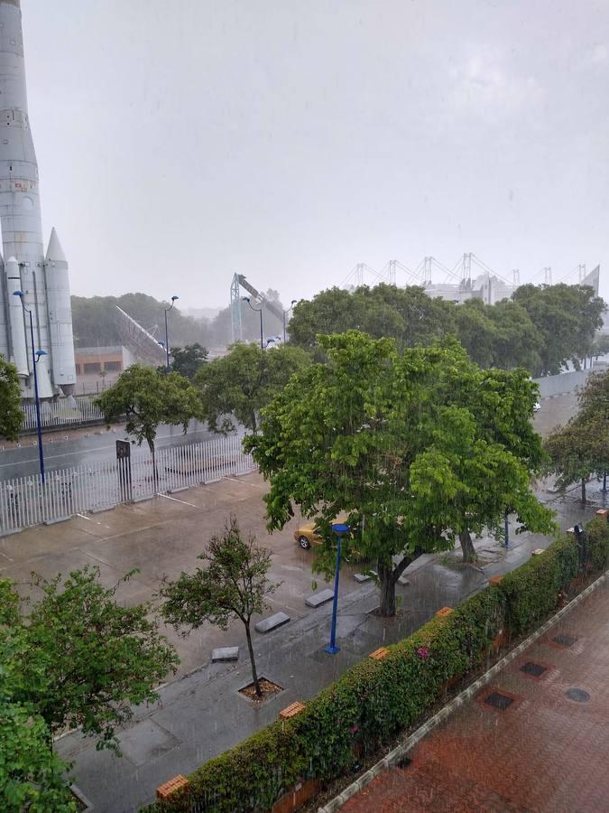 Las imágenes de la tormenta de granizo que ha caído este martes en Sevilla