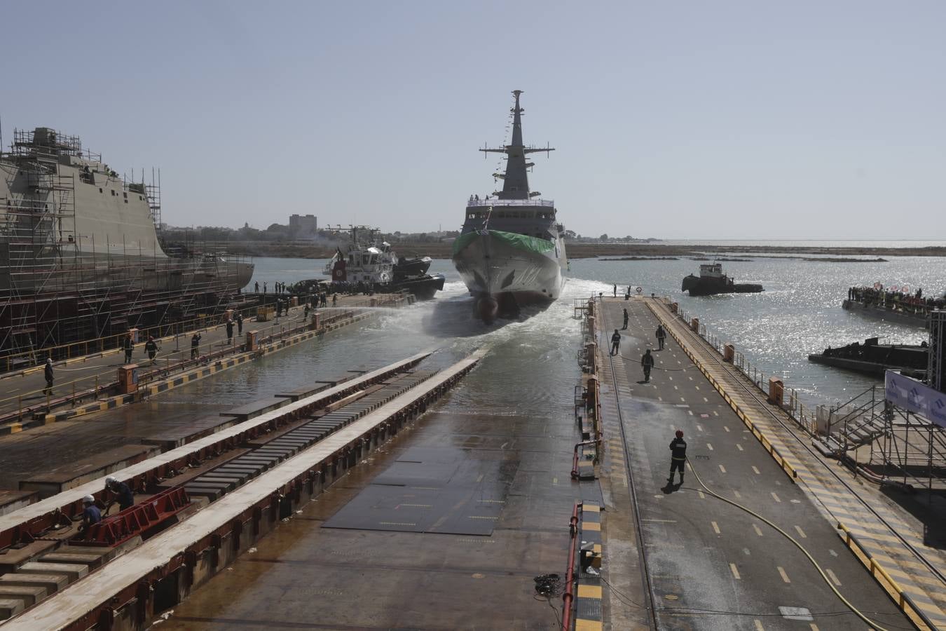 FOTOS: Botadura de la primera corbeta saudí en Navantia San Fernando