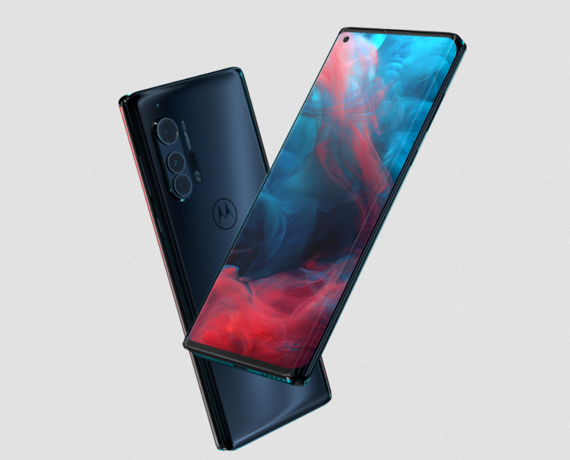 Motorola Edge +. El Motorola Edge + es el primer Smartphone de gama alta que Motorola lanza en mucho tiempo. Viene con una pantalla curva con tecnología OLED, incluye el procesador Snapdragon 865, 12 GB de memoria RAM, 256 GB de almacenamiento interno UFS y una batería de 5.000 mAh con carga rápida de 18W. ¿Lo mejor? su cámara de 108 MP dual OIS, autoenfoque láser avanzado, vídeo 6K y funciones de inteligencia artificial que mejoran tus fotos. Su precio es de 1.199 euros.