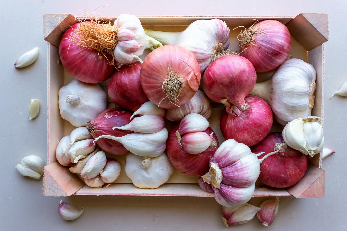 Cebolla. Las <a href="https://www.abc.es/bienestar/alimentacion/recetas-saludables/abci-forma-preparar-cebolla-convierte-cualquier-plato-manjar-202008260047_noticia.html" target="_blank">cebollas </a>están compuestas principalmente de agua, que supone un 90% de su composición y el 10% restante es una bomba de nutrientes con muchas propiedades beneficiosas sobre nuestra salud: vitaminas del grupo B; también vitaminas E y C, con acción antioxidante, minerales y oligoelementos como potasio, magnesio, fósforo, calcio, sodio y azufre, entre otros, además de fibra y aminoácidos esenciales. En las cebollas y ajos los flavonoides están presentes en grandes cantidades.