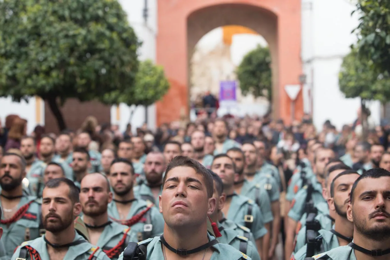 Vía crucis. Un grupo de legionarios españoles desfilan en Córdoba en en 2018