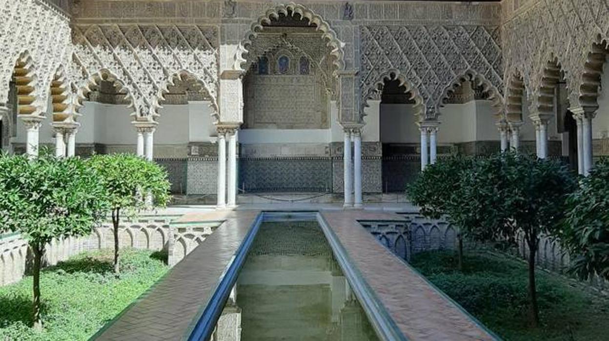 Suciedad en los estanques del Alcázar de Sevilla