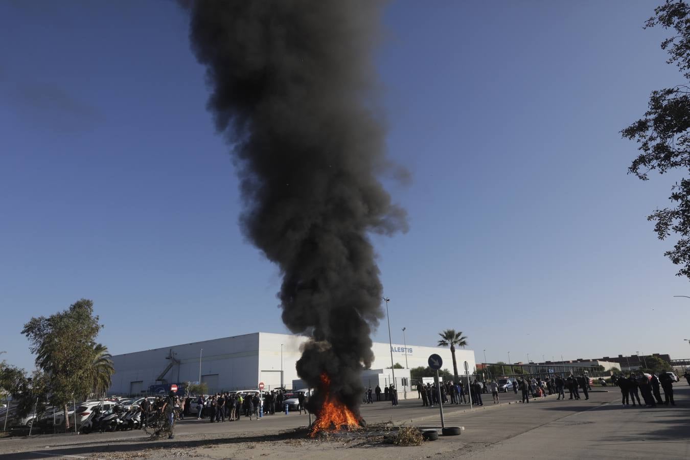 Las protestas en la factoría Alestis de Puerto Real