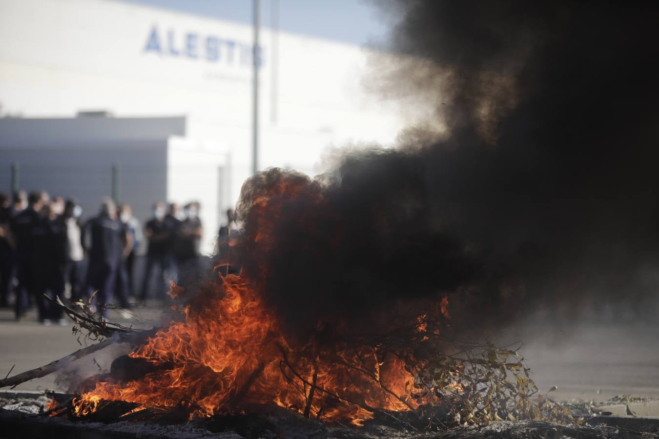 Las protestas en la factoría Alestis de Puerto Real