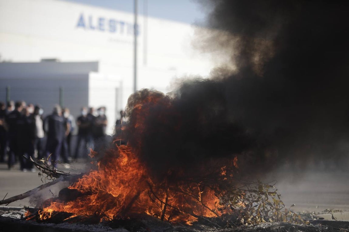 Las protestas en la factoría Alestis de Puerto Real
