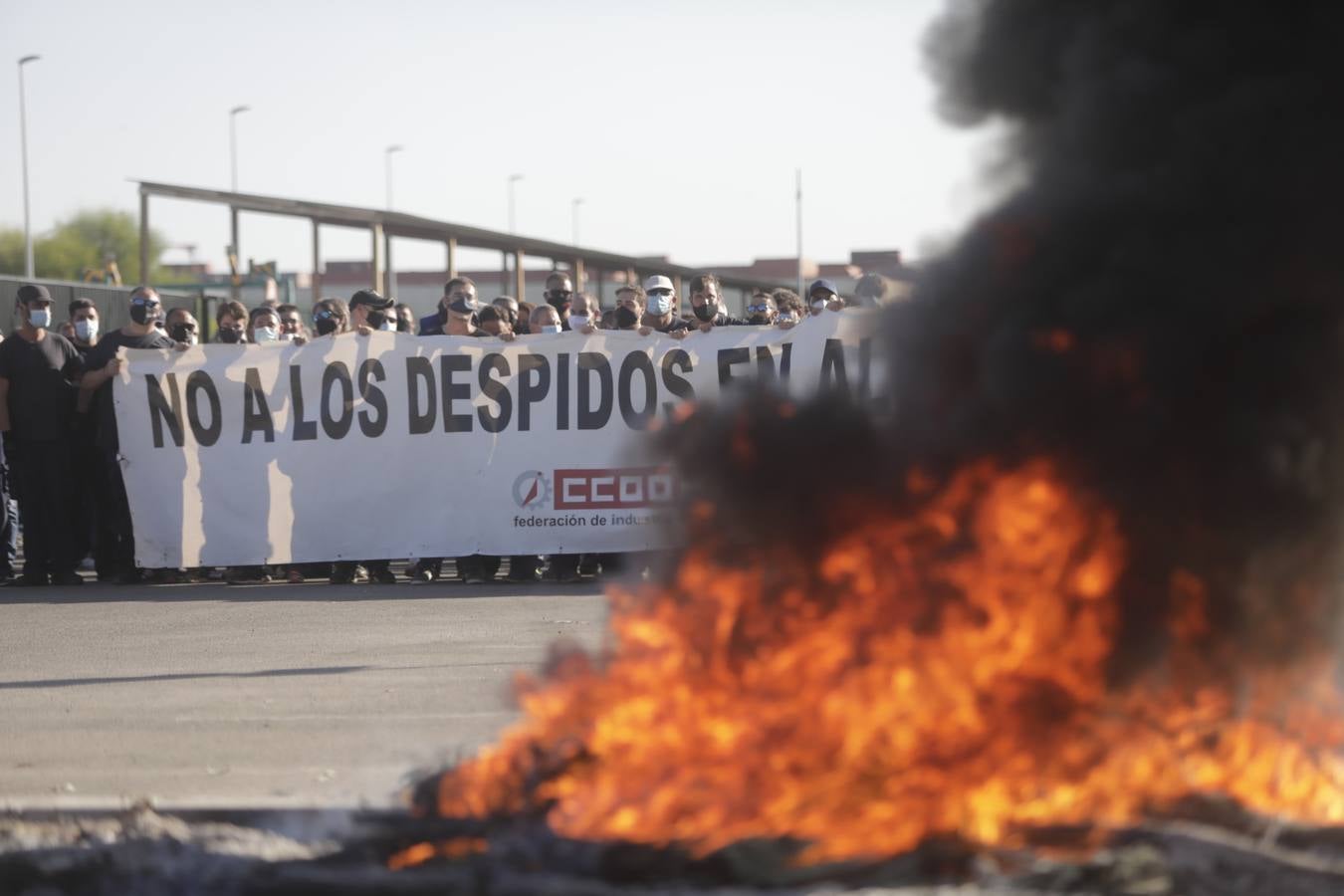 Las protestas en la factoría Alestis de Puerto Real